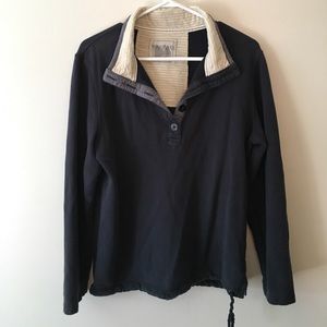 Navy 1/4 button up sweater